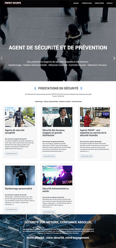 création site internet pour agence de sécurite