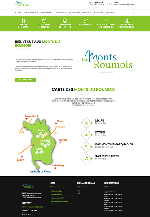 creation site internet : commune nouvelle Les Mont du Roumois