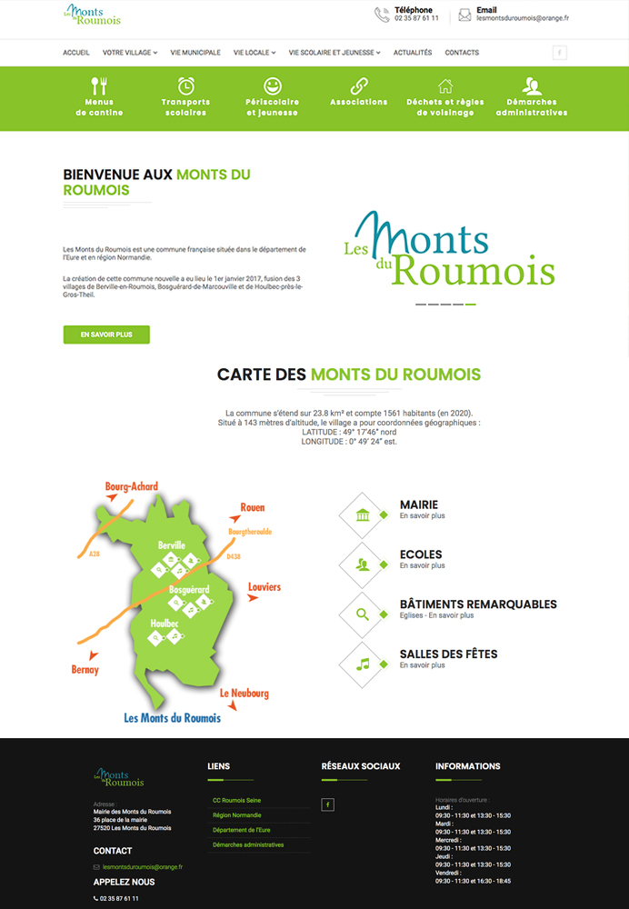 creation site internet : commune nouvelle Les Mont du Roumois