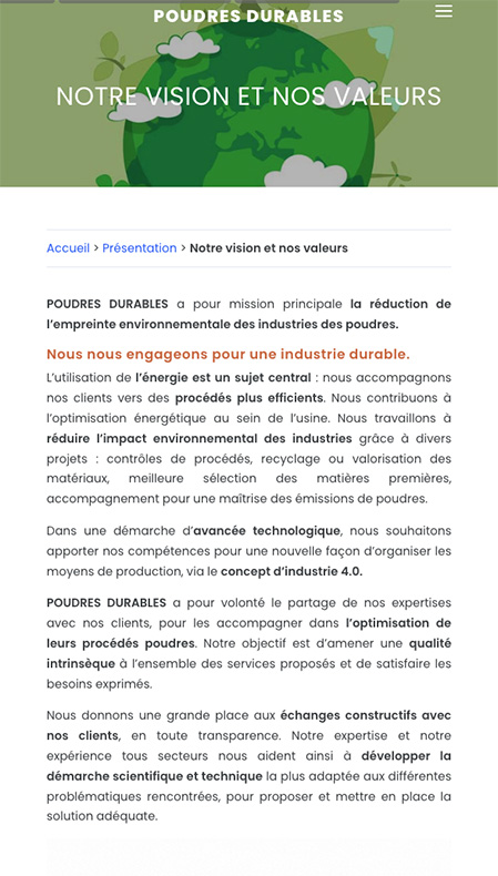 création site internet industrie poudre