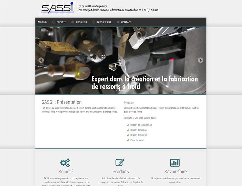 Création d'un site internet sur la fabrication industrielle de ressort