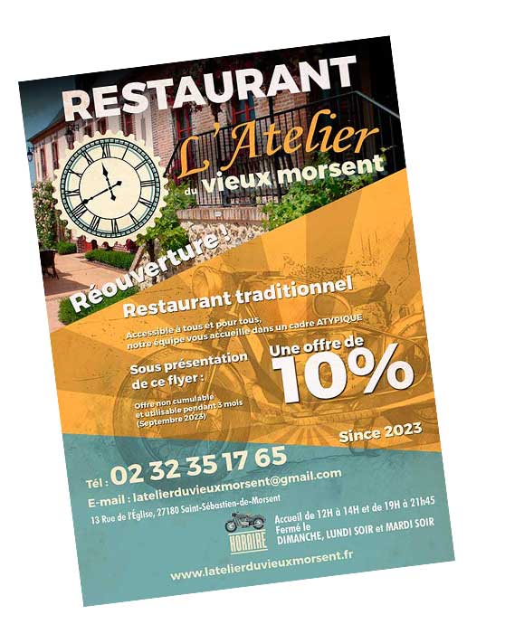 flyer pour reouverture restaurant traditionnel