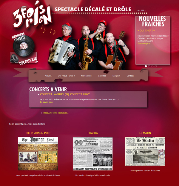 creation site internet spectacle musique