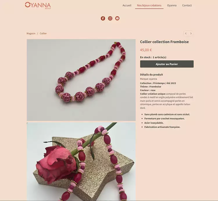 Site e-commerce sur mesure pour l'artisanat