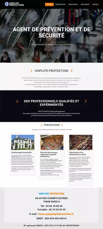 Creation site internet secteur sécurité et surveillance