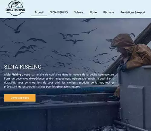 création site internet et brochure exportation pêche