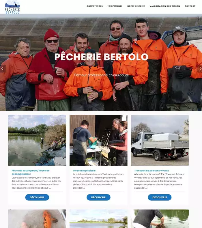 Conception site internet pour artisan expert peche en eau douce