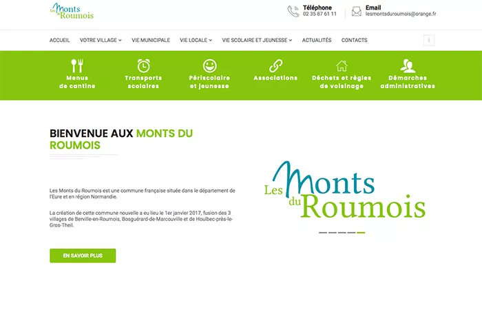 création site internet : commune nouvelle Les Mont du Roumois