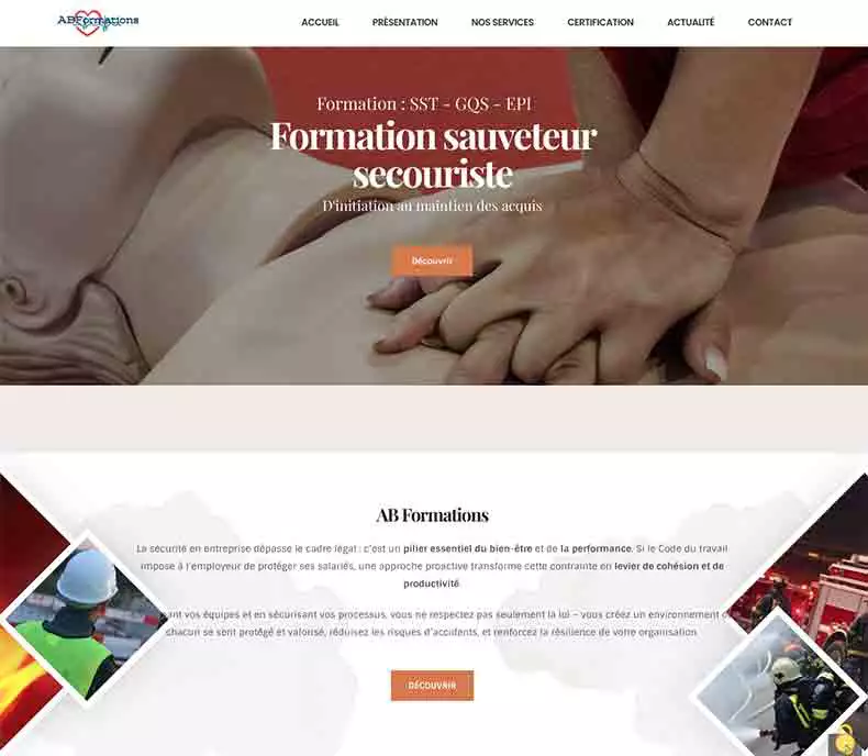 Creation d'un site internet pour formations en sauveteur secouriste