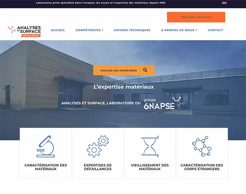 Création d'un site internet pour laboratoire privé