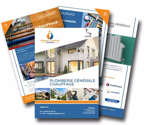 plaquette commerciale pour plombier chauffagiste