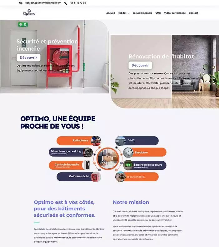 Création d'un site internet en rénovation et sécurité incendie 