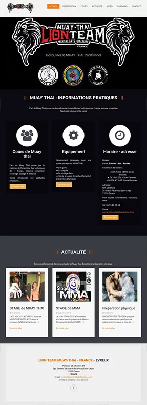 création d'un site internet pour association boxe et muay thai sur evreux